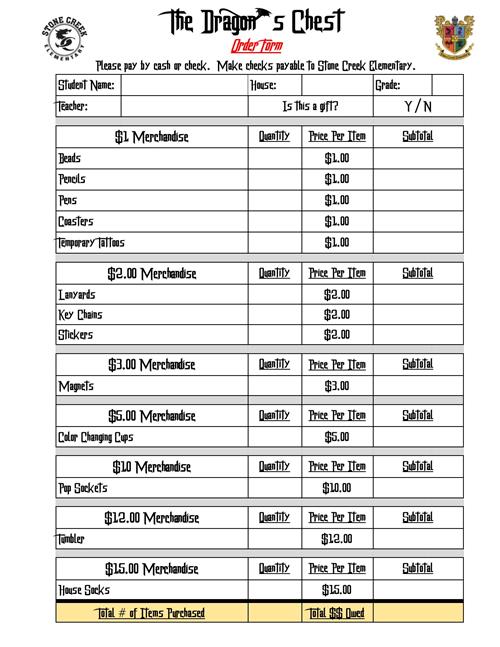Price Sheet